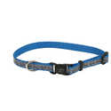 3/8 x 12-Inch Lazer Brite Turquoise Bones Reflective Adjustable Dog Collar